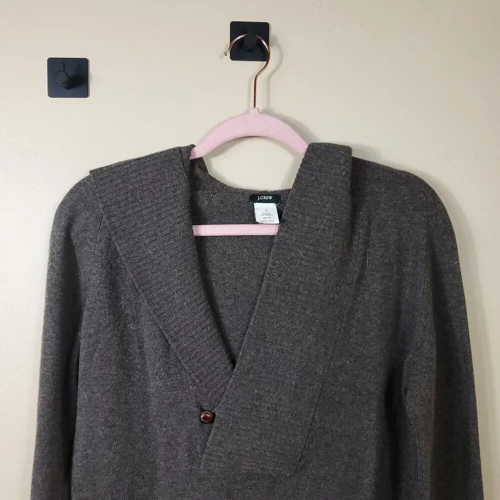 J Crew Wool Cashmere Sweater with Hood in Taupe Size S